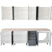 Bucatarie Zebra 260 cm din MDF Gri cu blat gros termoizolant culoare Artar